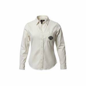 Harley-Davidson Women’s White Embroidered Logo Button Up Shirt XS